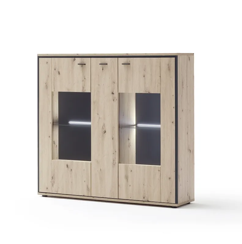 Highboard Buenos Aires | Balkeneiche | ohne Beleuchtung