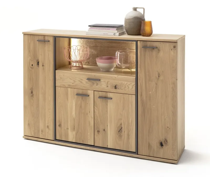Highboard Campinas | Asteiche Bianco ohne Beleuchtung