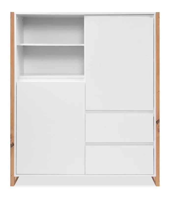 Highboard Denver | weiß / Artisan Eiche