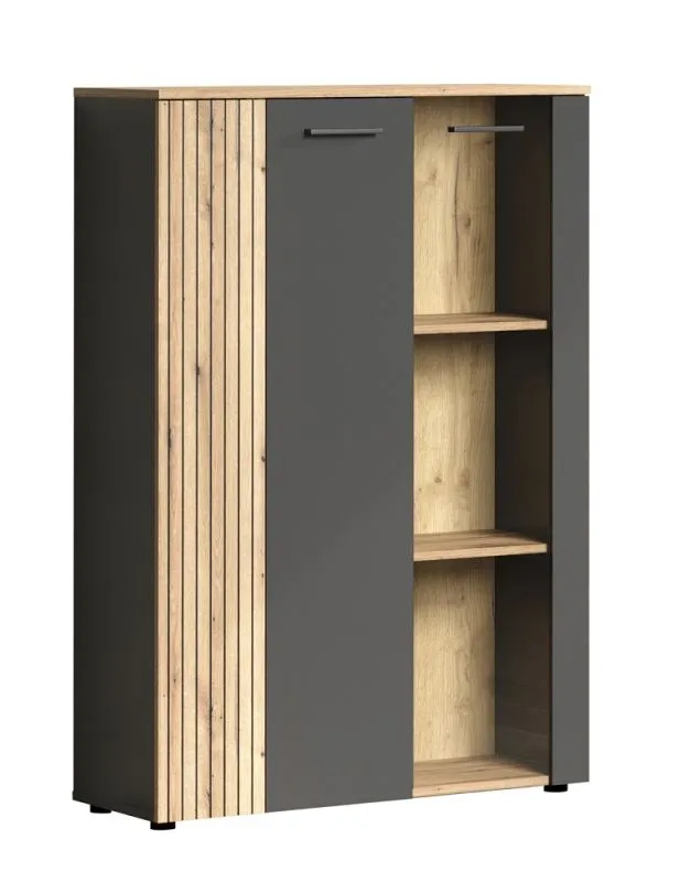 Highboard Esteban | Anthrazit / Coast Evoke Oak ohne Beleuchtung