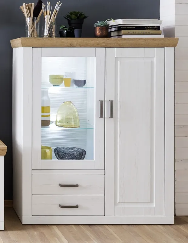 Highboard III Brixen | Landhaus modern | Pinie Aurelio / Grandson Oak ohne Beleuchtung