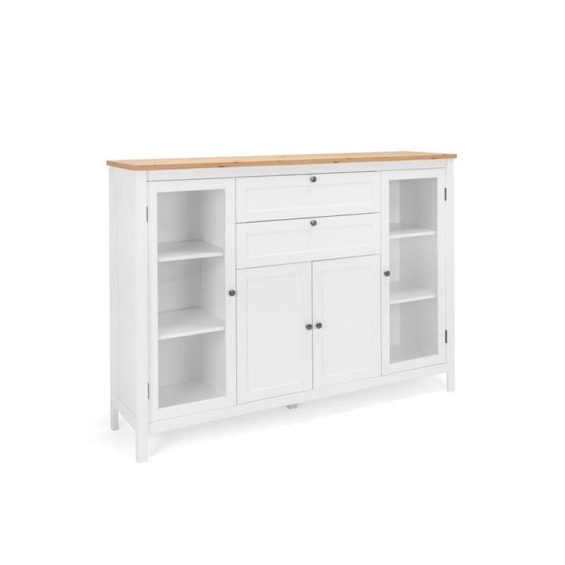 Highboard Kommode Bergen | Landhausstil | weiß / Eiche Artisan