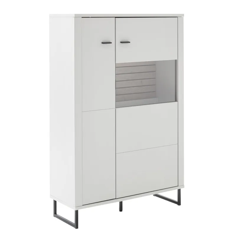 Highboard Louisiana 2 | Modern White | ohne Beleuchtung