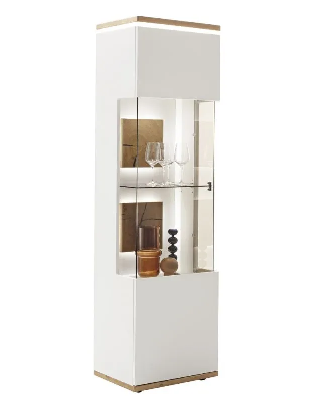 Highboard Matadi 2 | Soft white / Ast-Balkeneiche