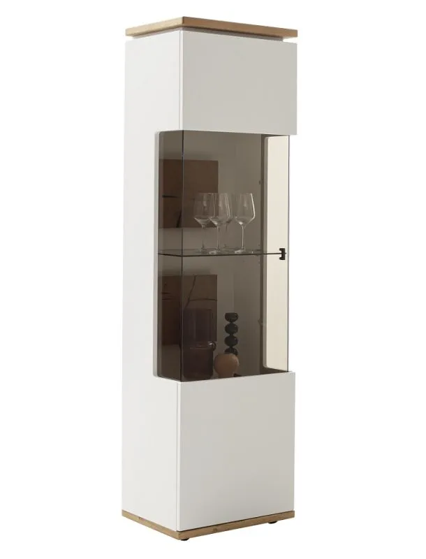Highboard Matadi 2 | Soft white / Ast-Balkeneiche | ohne Beleuchtung