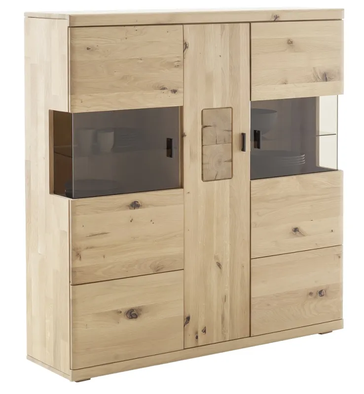 Highboard Palma | Asteiche / Balkeneiche | ohne Beleuchtung