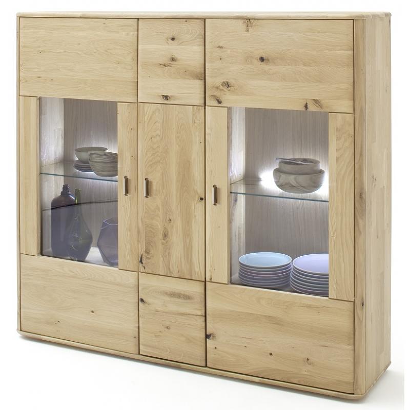 Highboard Ravello 2 | Balkeneiche Bianco | LED Beleuchtung