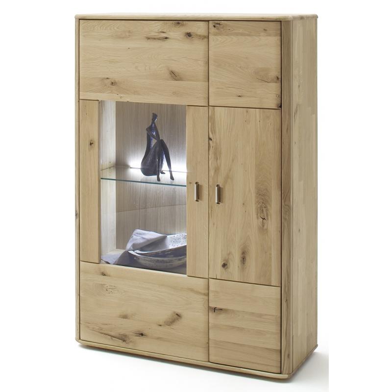 Highboard Ravello rechts | Balkeneiche Bianco | LED Beleuchtung