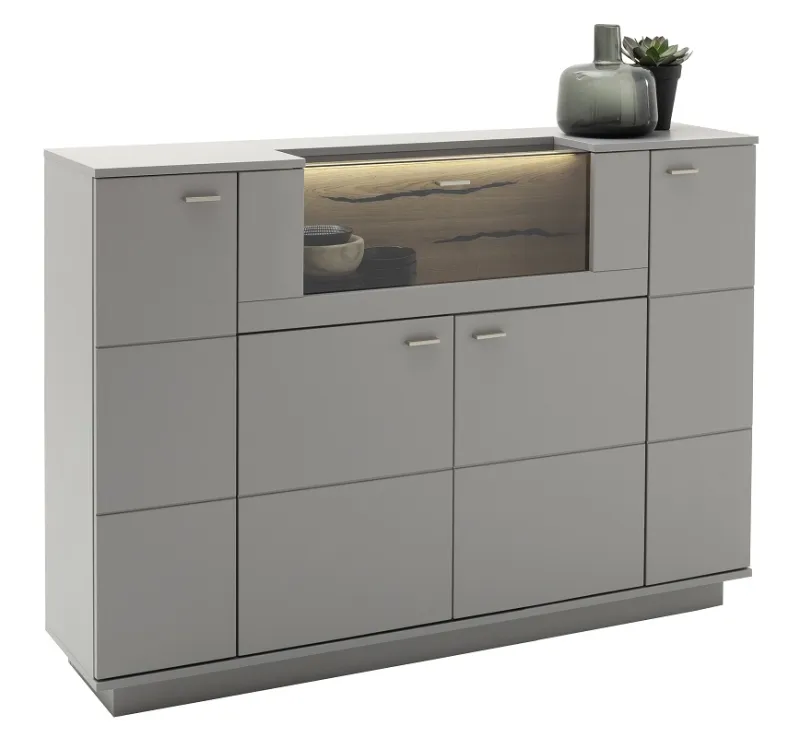 Highboard Sevilla | Arktis grau | ohne Beleuchtung
