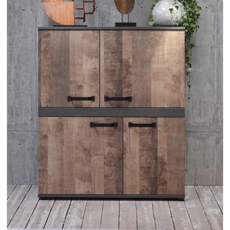 Highboard Stripe | Artisan Eiche / Matera grau