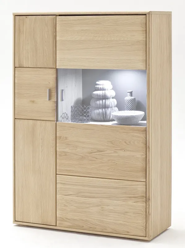 Highboard Tarragona (L) | Eiche Bianco | mit 1er Set LED Unterbauspot