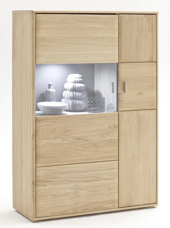 Highboard Tarragona (R) | Eiche Bianco | ohne Beleuchtung