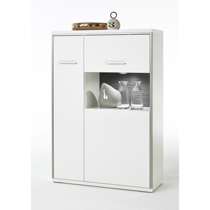 Highboard Trento 2 | weiß Hochglanz | LED Beleuchtung