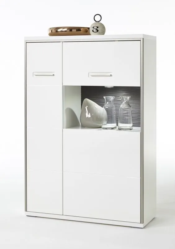 Highboard Trento 2 | weiß Hochglanz | ohne Beleuchtung