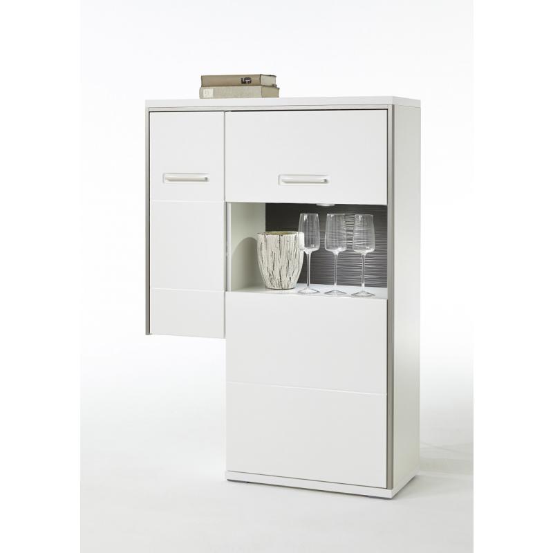 Highboard Trento 4 | weiß Hochglanz | LED Beleuchtung