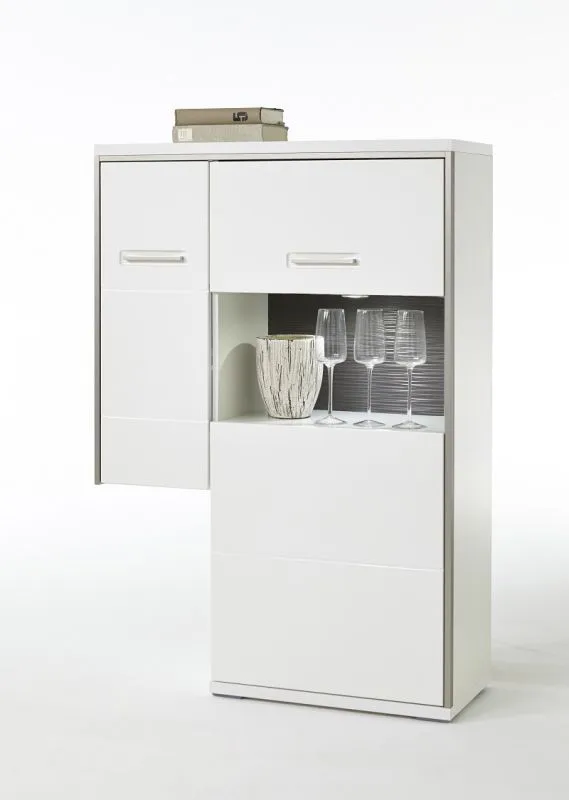 Highboard Trento 4 | weiß Hochglanz | LED Beleuchtung