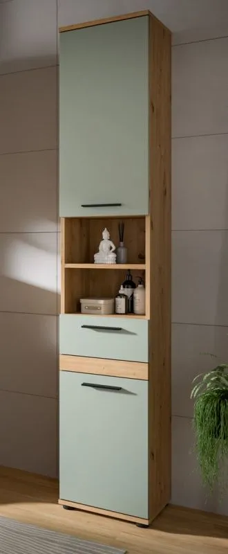 Hochschrank Blake | Salbei / Artisan Eiche