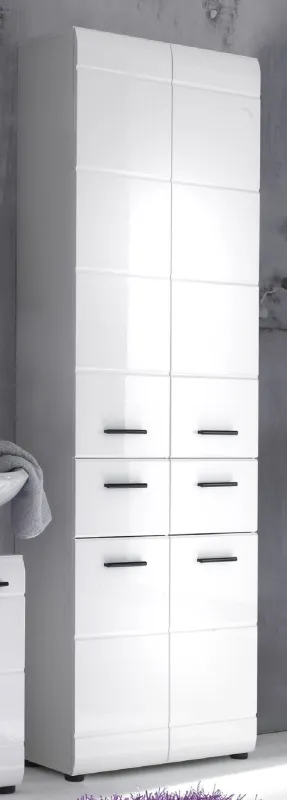 Hochschrank breit Skin | weiß Hochglanz