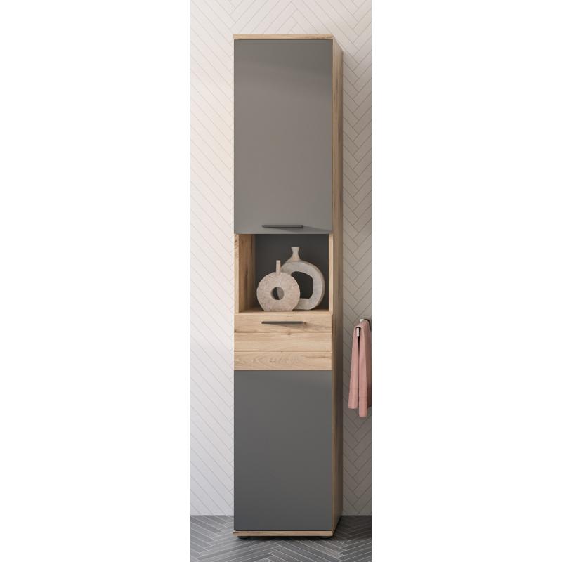 Hochschrank Mason | Nox Oak / Basalt grau