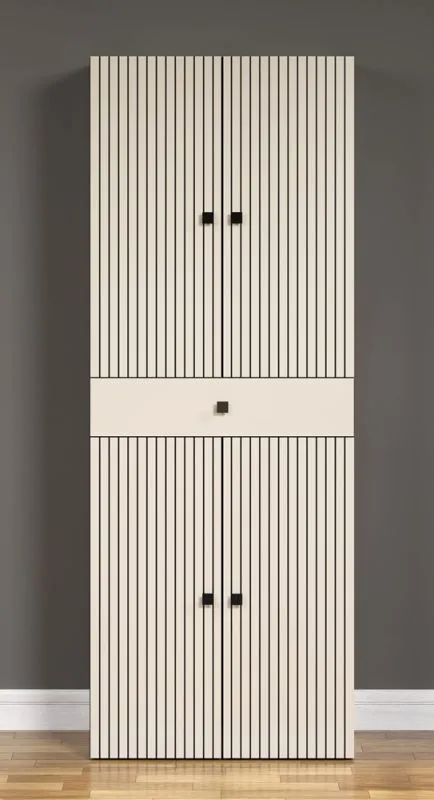 Hochschrank Pure Bliss mit Schubkasten, Kashmir Hellgrau Dekor