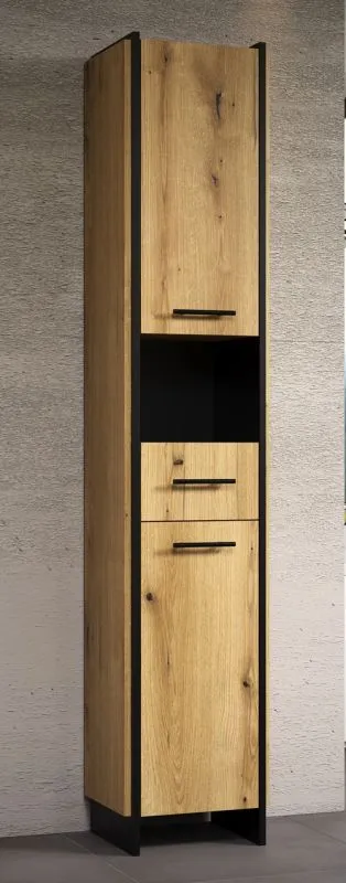 Hochschrank Safiya | Evoke Eiche / Schwarz