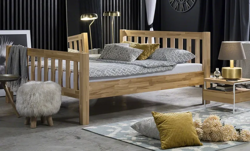 Holzbett massiv Bondi | Kernbuche geölt | 90x200