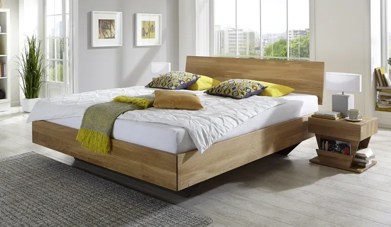 Holzbett massiv Clover | Wildeiche Honig geölt | 180x210