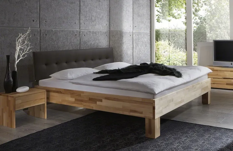 Holzbett massiv Daisy | Kernbuche geölt | 90x210 | Kopfteil 4