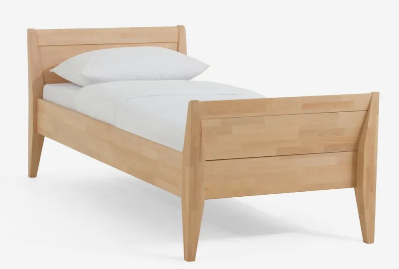 Holzbett massiv Jasmine | Buche natur geölt | 100x210 | mit Fußteil