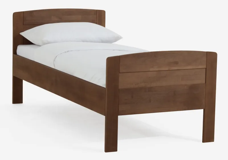 Holzbett massiv Jasmine | Buche walnuss geölt | 100x220 | mit Fußteil