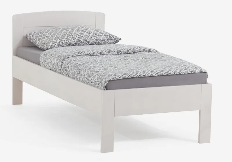 Holzbett massiv Jasmine | Buche weiß lackiert | 100x210 | ohne Fußteil
