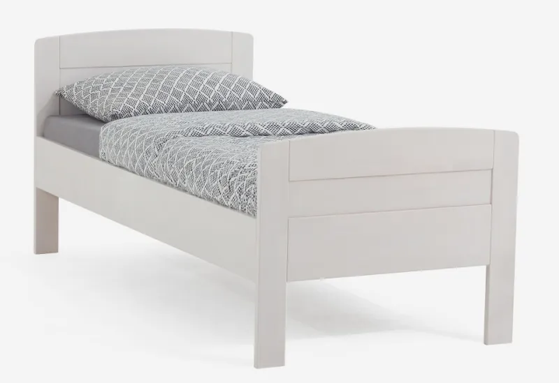 Holzbett massiv Jasmine | Buche weiß lackiert | 120x220 | mit Fußteil