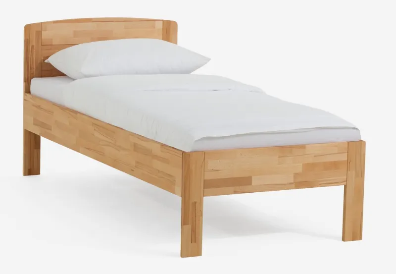 Holzbett massiv Jasmine | Kernbuche geölt | 100x220 | Kopfteil 2 ohne Fußteil