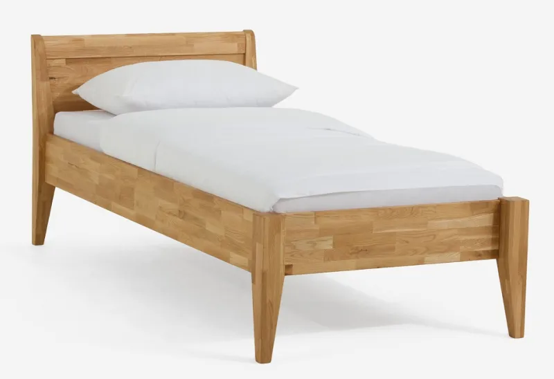 Holzbett massiv Jasmine | Wildeiche honig geölt | 100x220 | Kopfteil 2 ohne Fußteil