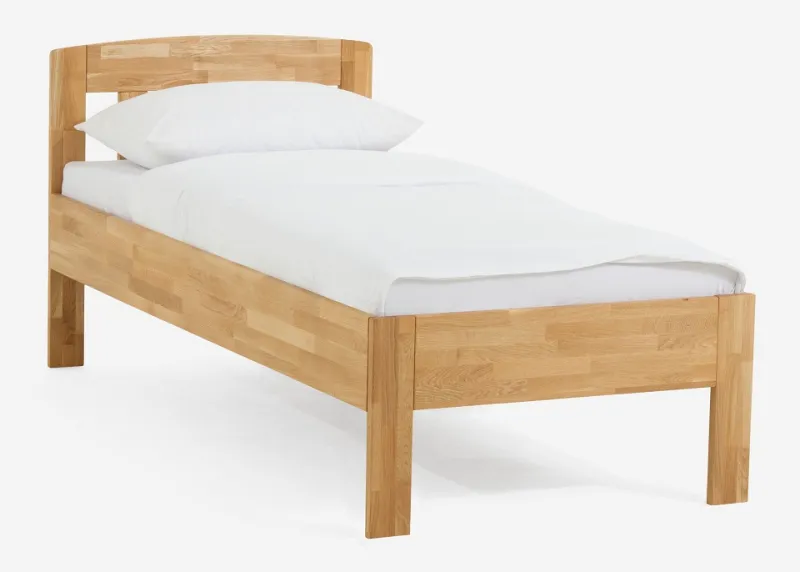 Holzbett massiv Jasmine | Wildeiche honig geölt | 90x200 | Kopfteil 1 ohne Fußteil