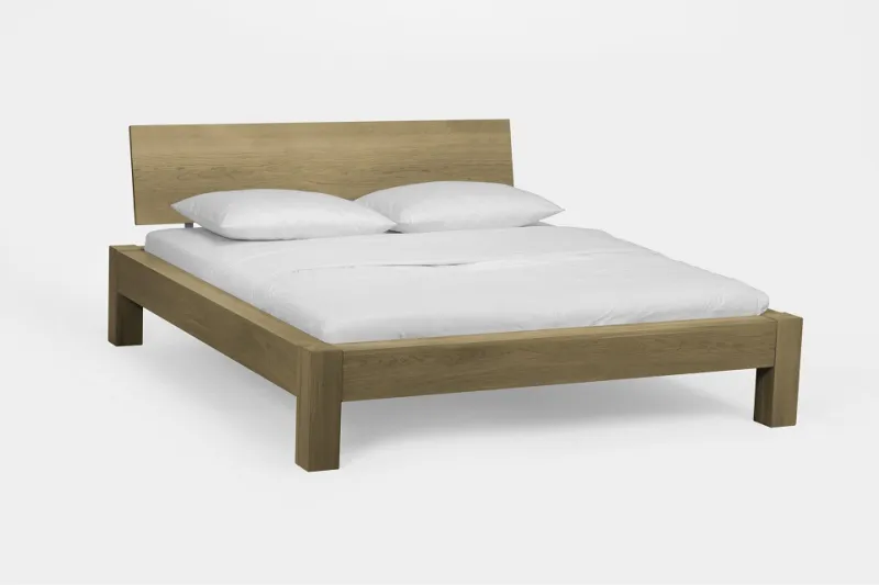 Holzbett massiv Lotus | Wildeiche Honig geölt | verschiedene Größen 200x210 Kopfteil 2