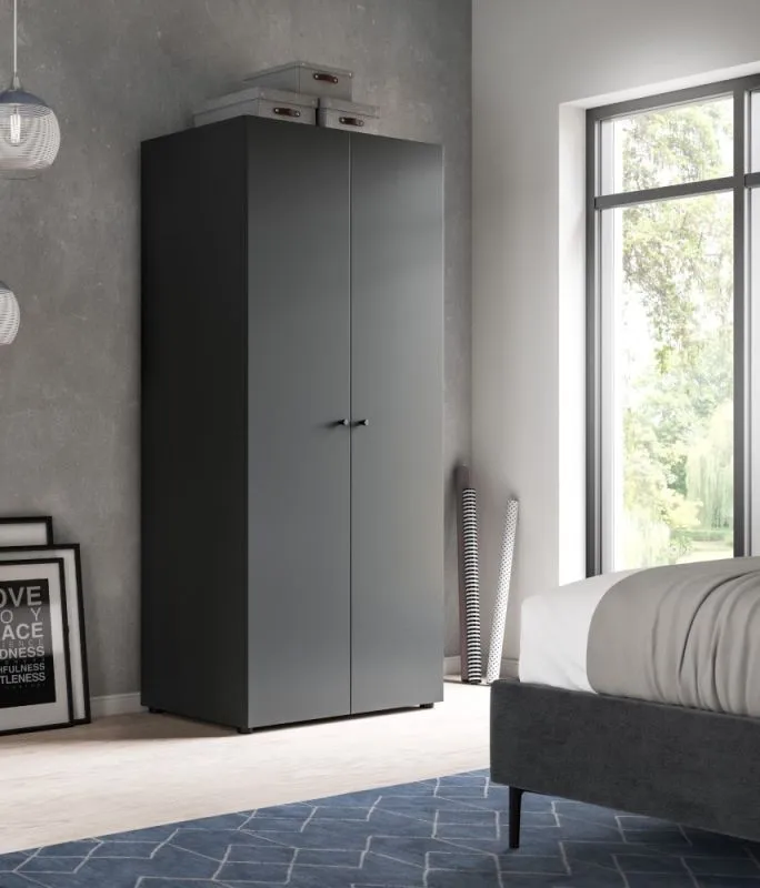 Kleiderschrank Darwin | mit 2 Türen | anthrazit