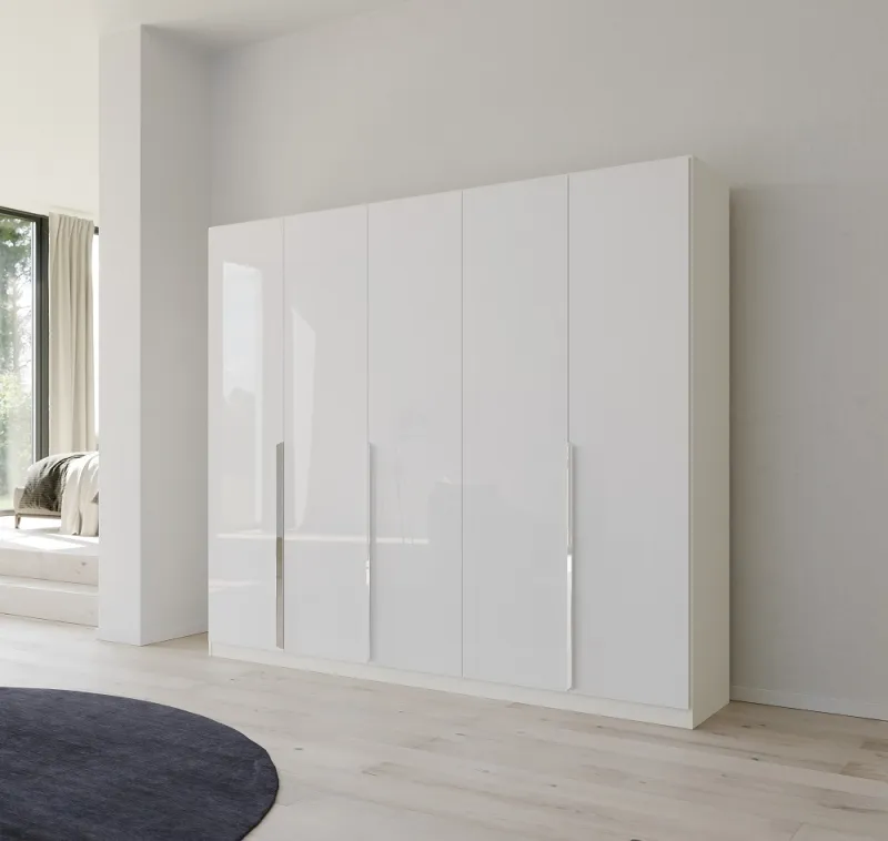 Kleiderschrank Drehtürenschrank Glamour | 5-türig | weiß Hochglanz / alpinweiß | 226x210