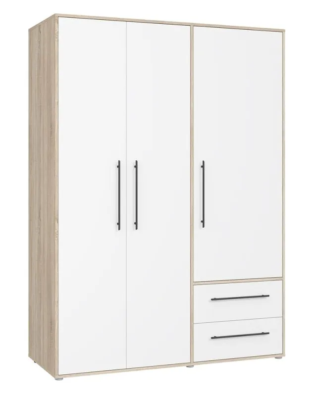 Kleiderschrank Drehtürenschrank Mokko | mit Schubkästen | Sonoma Eiche / weiß | verschiedene Größen