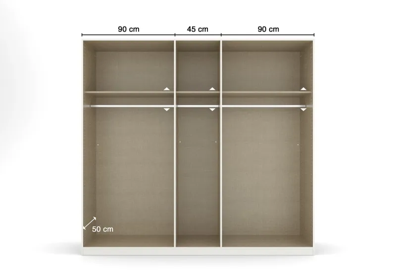 Kleiderschrank Drehtürenschrank Quadra-Spin | 5-türig | alpinweiß | 226x210 | Griff Homey