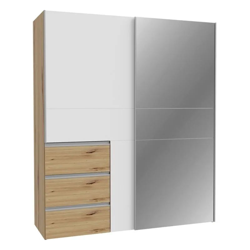 Kleiderschrank Schwebetürenschrank WINN 2 | 2-türig | Artisan Eiche / weiß