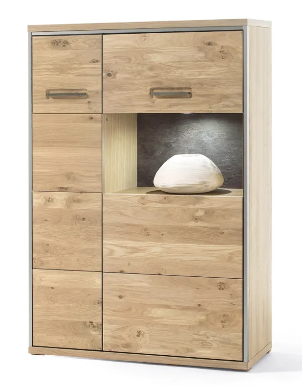 Kombi-Highboard (L) Espero | Asteiche Bianco | ohne Beleuchtung