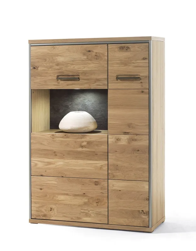 Kombi-Highboard (R) Espero | Asteiche Bianco | ohne Beleuchtung