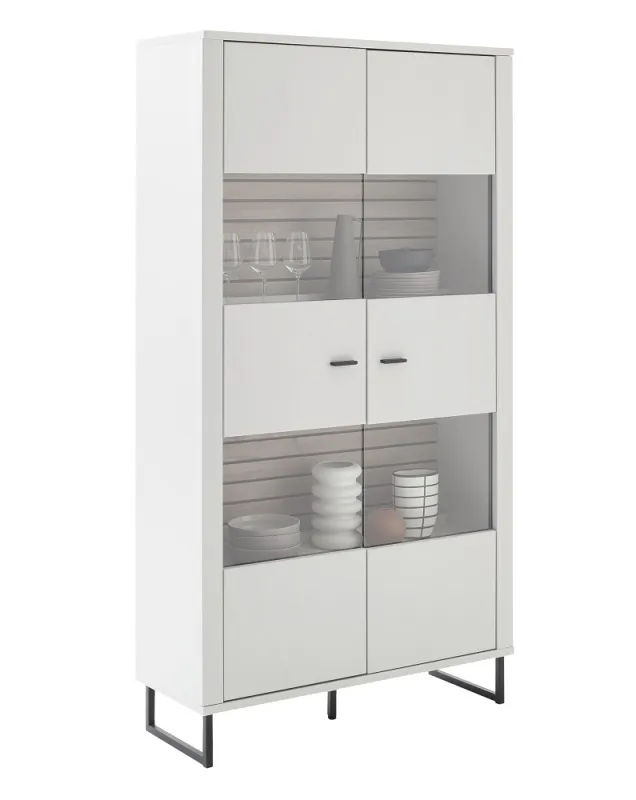 Kombi-Vitrine Louisiana | Modern White | ohne Beleuchtung