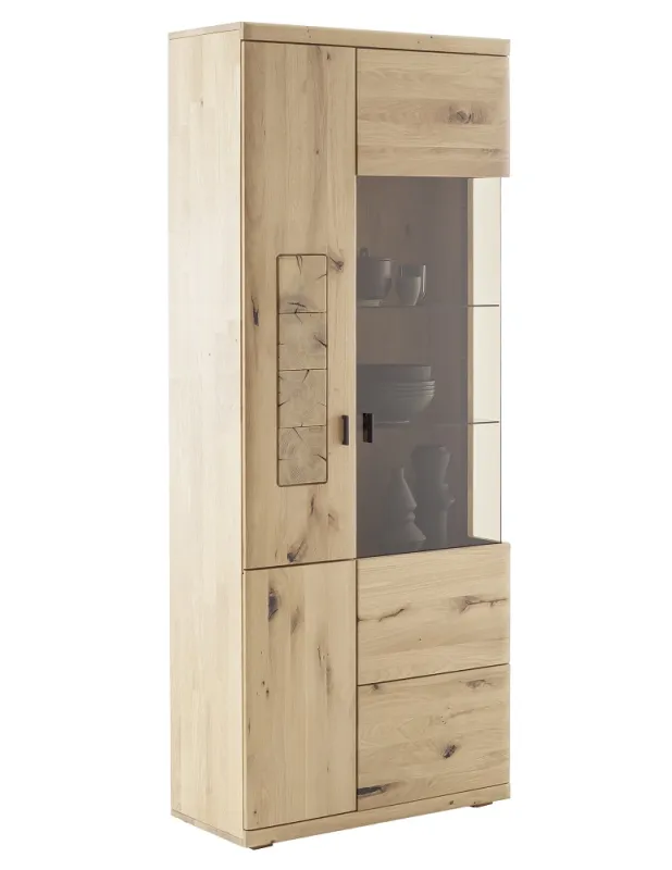 Kombi-Vitrine Palma | Asteiche / Balkeneiche | ohne Beleuchtung