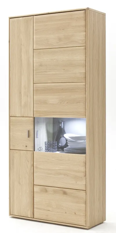 Kombi-Vitrine Tarragona | Eiche Bianco | ohne Beleuchtung