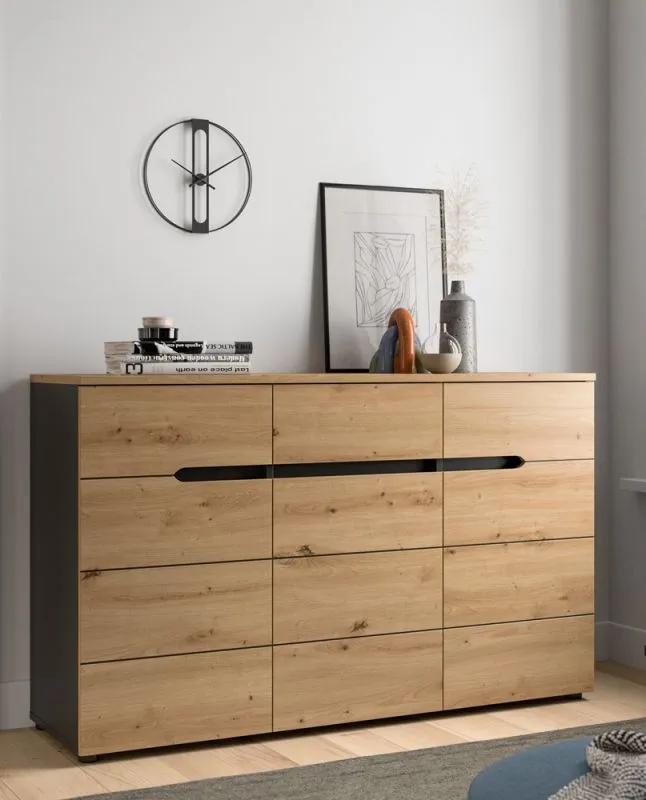 Kommode Canu | Basalt grau / Artisan Eiche