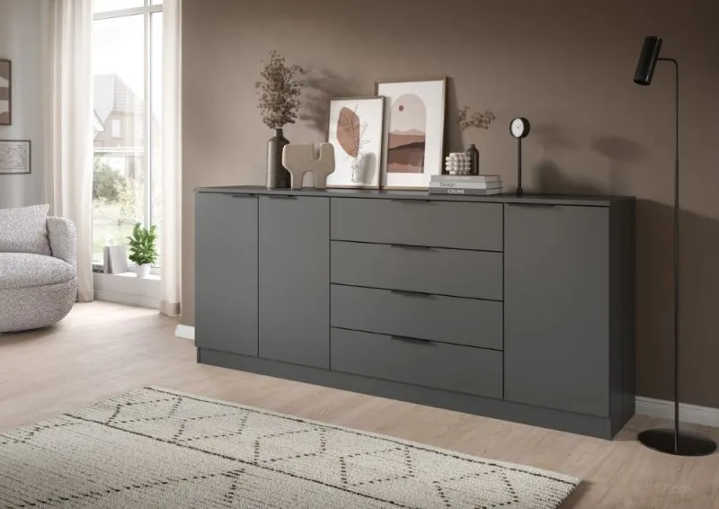 Kommode Kopenhagen 3 | mit 4 Schubkästen | anthrazit