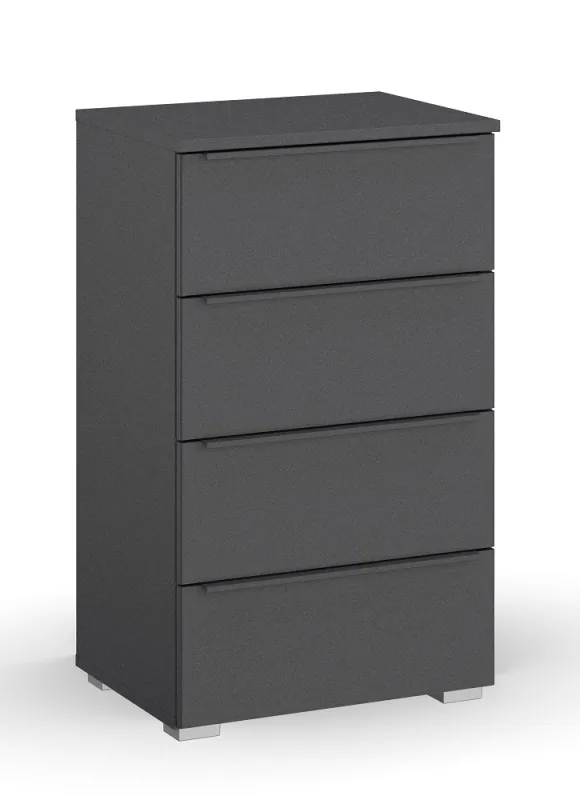 Kommode Monostar | mit Schubkästen | grau metallic | 47 x 81 x 42 cm