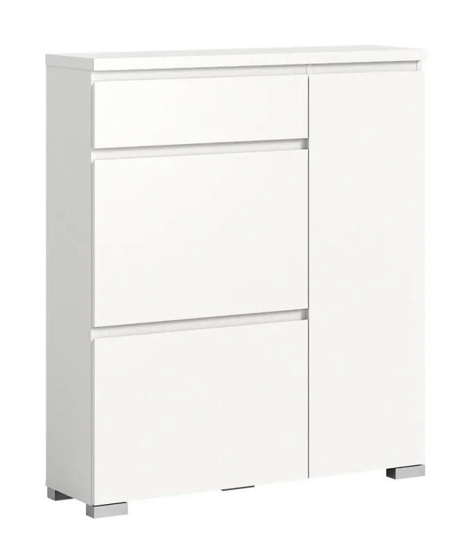 Kommode Schuhschrank Shoelove mit Schubkasten | weiß | mit Beleuchtung 95 cm x 109 cm x 27 cm